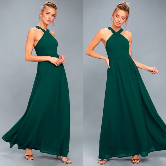 Lulus Dresses & Skirts - Lulus Air of Romance Maxi Dress Forest Green Large